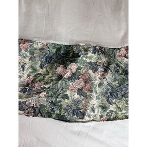 VTG Laura Ashley Ashbourne Hydrangea Queen Bed Skirt Green Dust Ruffle 13" Drop